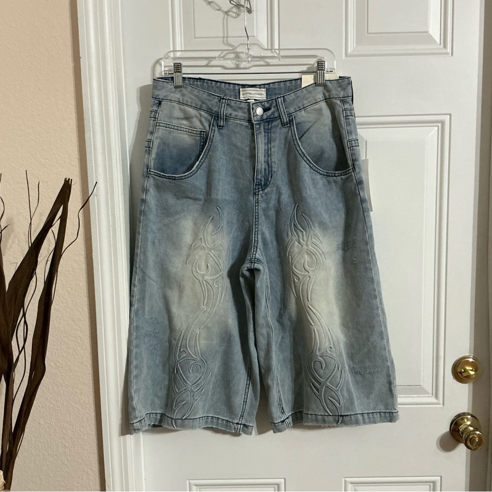 Austin Landing Women’s Wide Leg High Rise Loose Fit Jort Jeans Size 9
